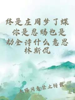 终是庄周梦了蝶 你是恩赐也是劫全诗什么意思