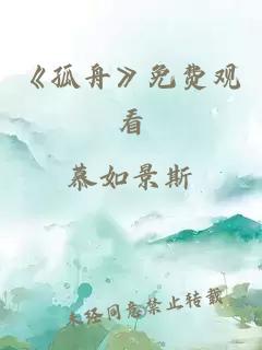 《孤舟》免费观看