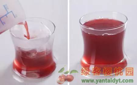 取出的樱桃汁，需要用茶包过滤一下，酸甜可口。